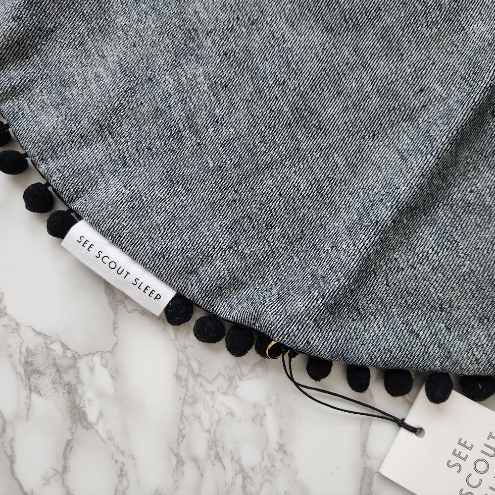 See Scout Sleep Handmade Island Round Denim Bed Cover - Picture 2 of 4